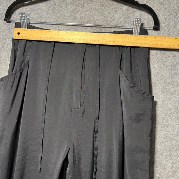 Elodie Black Jogger Pants Elastic Waist Zipper Drawstring Pockets Size M - Picture 2 of 9